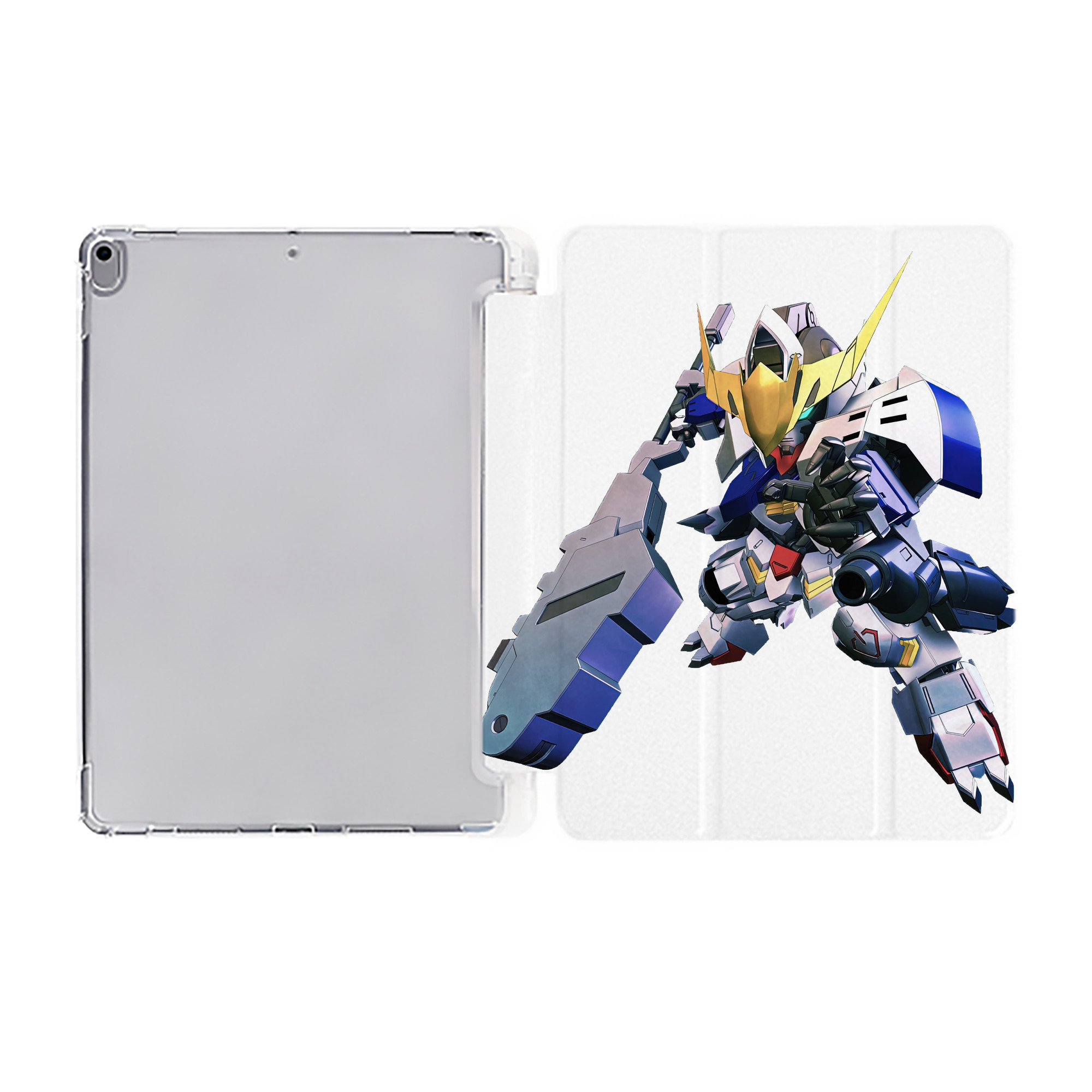 （画像用） 機動戦士ガンダム Mobile Suit Gundam IPad ケース ペン収納付き 三つ折りスタンド PUレザー×シリコン 対応機種9.5/10.5/10.9インチ